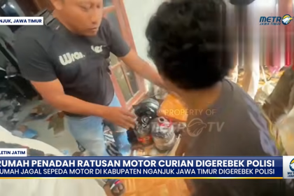 Berkedok Bengkel, Rumah Penadah Ratusan Motor Curian di Nganjuk Digerebek Polisi