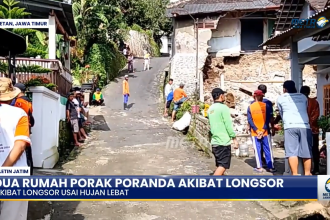 Dua Rumah Rusak Akibat Longsor di Magetan