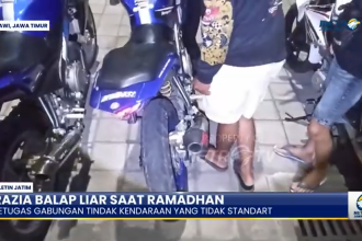 Razia Balap Liar Saat Ramadhan di Ngawi, Petugas Tindak Kendaraan Bronk
