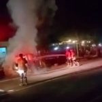 Minibus Terbakar Saat Hendak Jemput Pemudik di Nganjuk, Api Diduga Berasal dari Mesin
