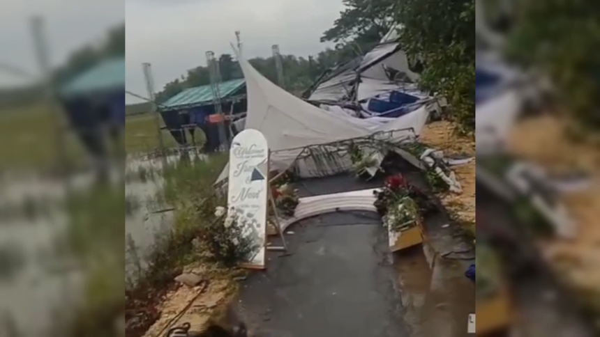 Detik-Detik Tenda Pernikahan Ambruk di Tuban Viral, Netizen Ramai Kaitkan “Doa Mantan”